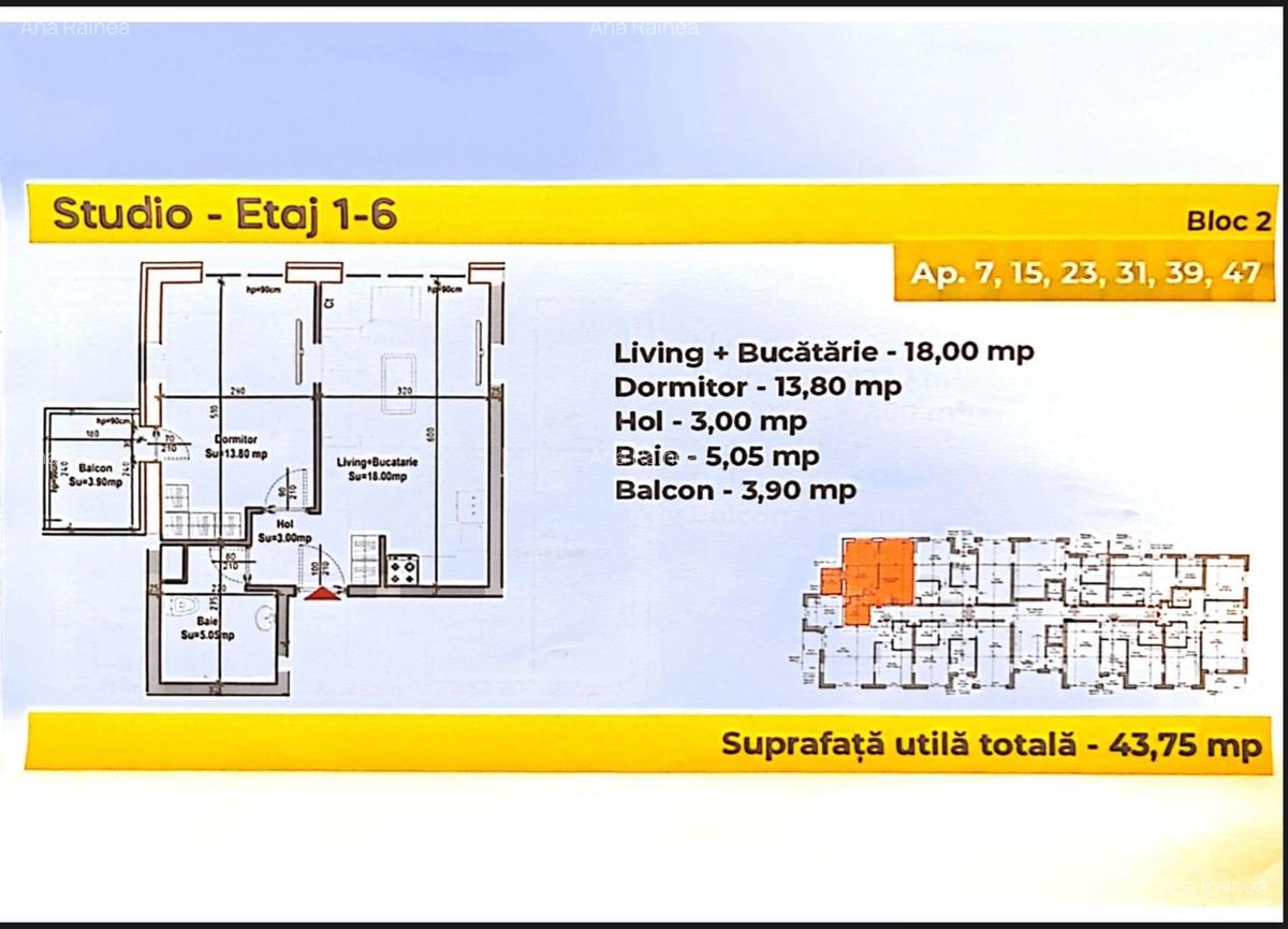Apartament cu 2 camere/ Tip Studio, Metalurgiei- Grand Arena - 2