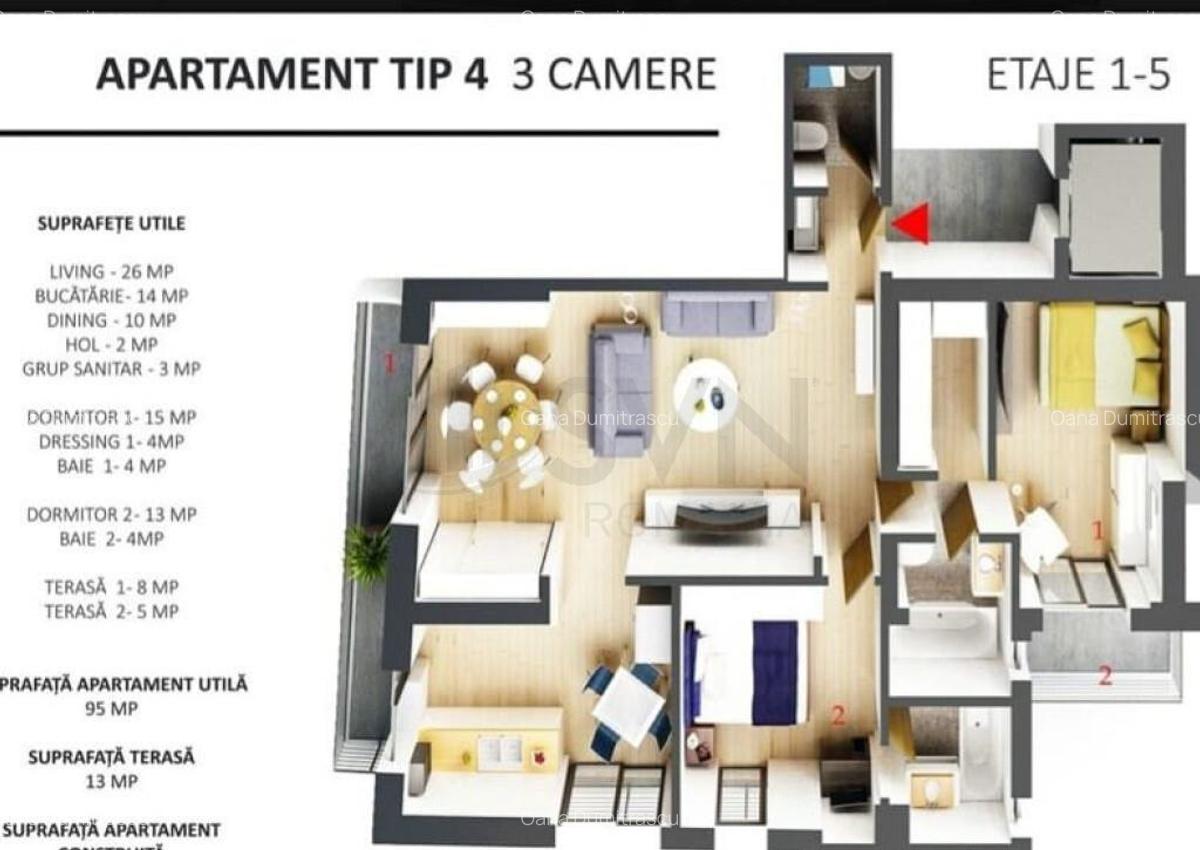 Apartament spatios 3 camere Piata Victoriei I Imobil nou - 3