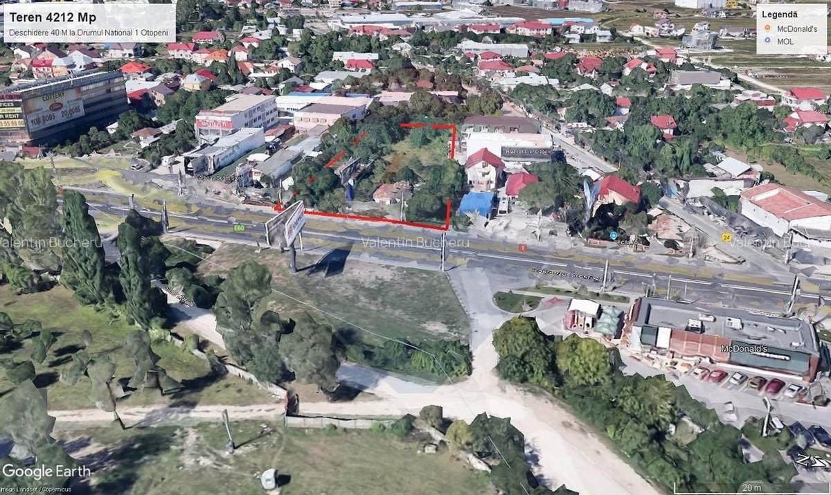 Teren de inchiriat Otopeni - 4212 mp cu deschidere 50 m la DN1 - 4