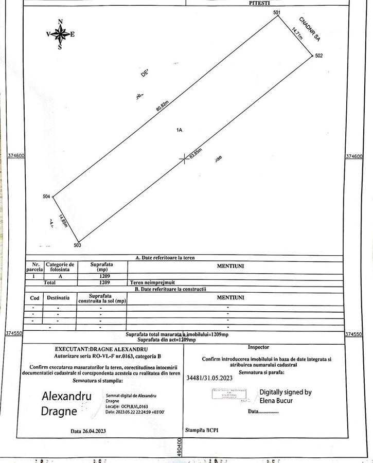 Teren intravilan S= 1209 mp, Pitesti - idealimob.ro - 1