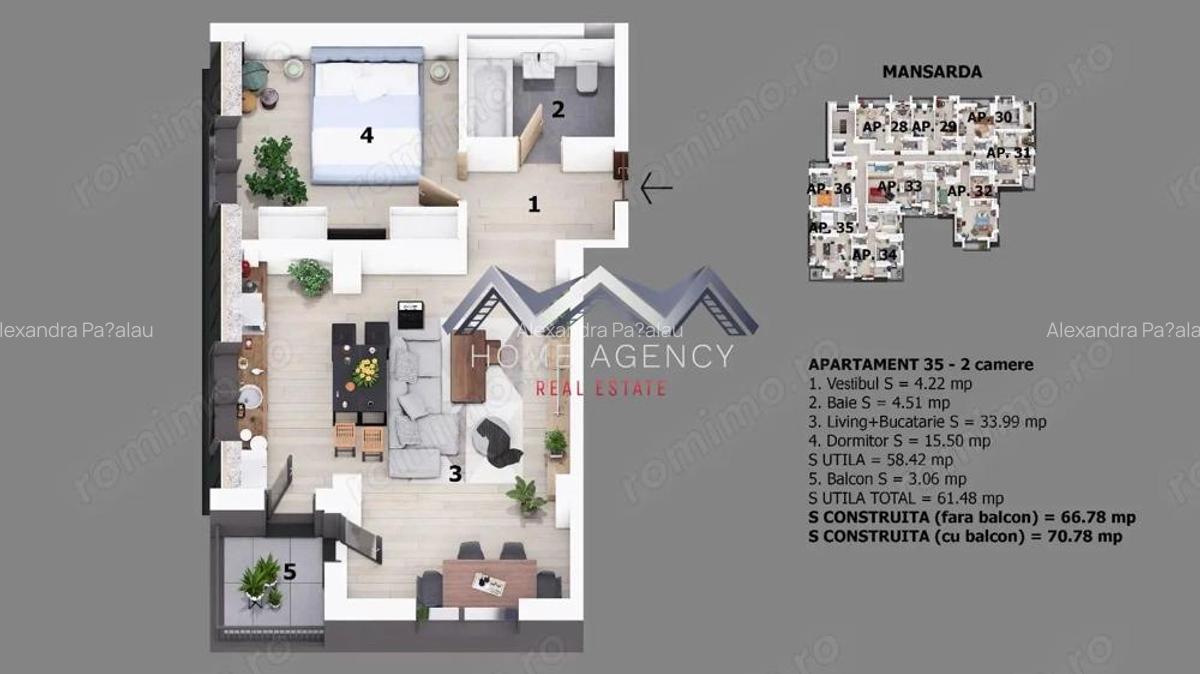 Apartament 2 camere Otopeni 58 mp utili | bloc cu lift | include parcare - 9