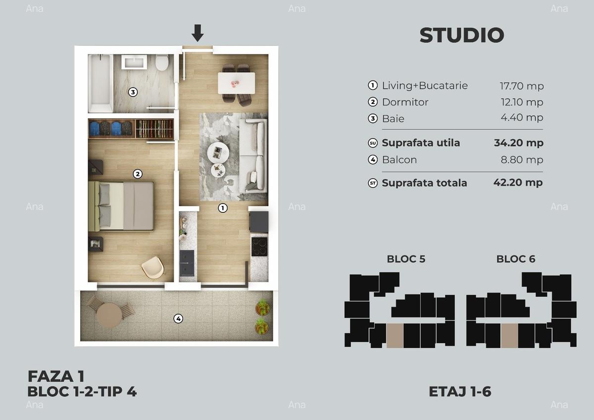 Apartament cu 2 camere decomandat în Berceni - 4