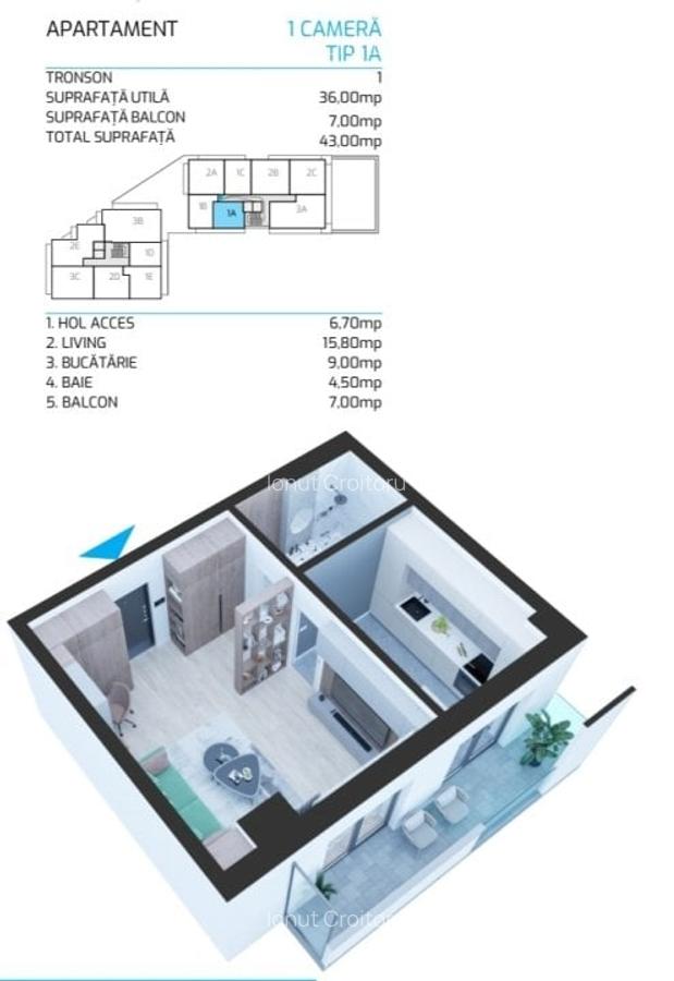 APARTAMENT CU O CAMERA, POTRIIVIT PENTRU INVESTITII, NICOLINA LA BULEVARD - 5