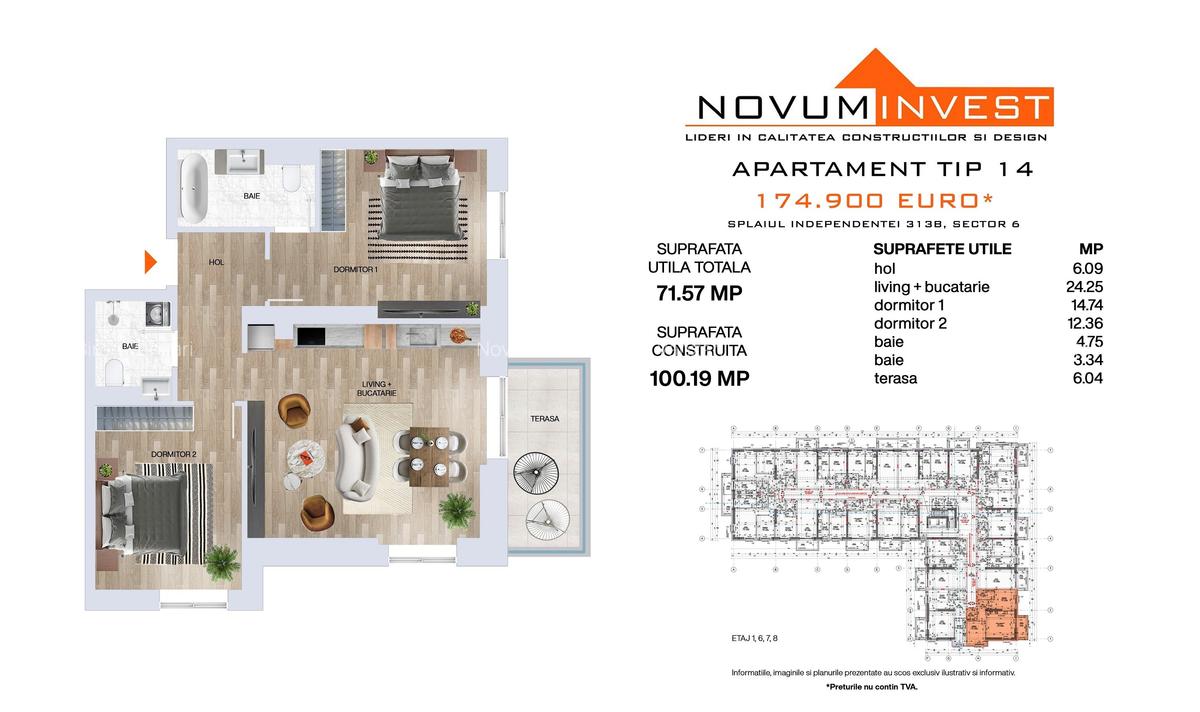 Apartament cu 3 camere decomandat în Grozăvești - 11