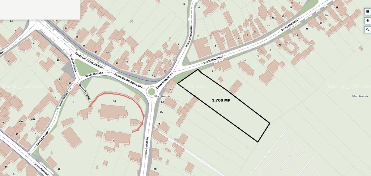 Teren intravilan intre case - 3.700 mp - Gusterita - Sibiu - 2