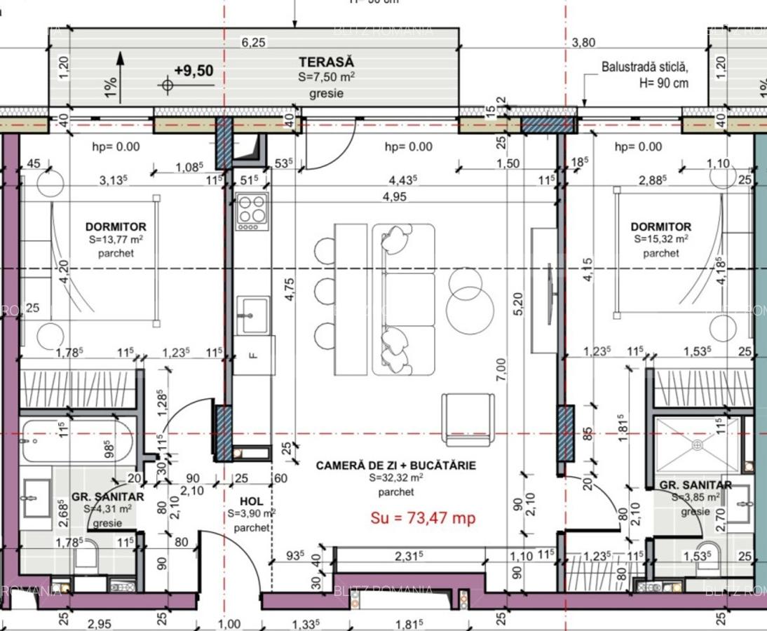 Apartament 3 camere, 74 mp, etaj 2, comision 0, zona Terra Oasului - 2