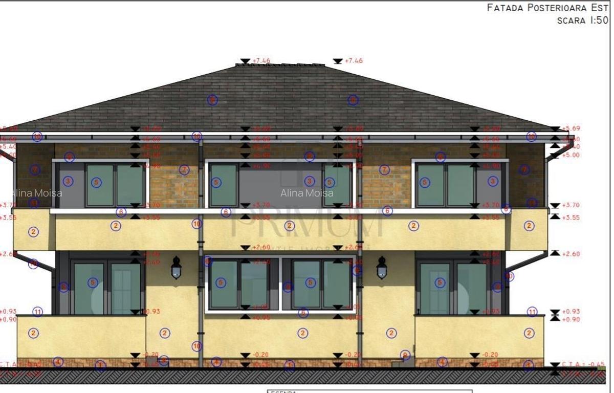 Duplex locatie excelenta - langa 4 benzi - canalizare - 3 bai - doua balcoane - 1