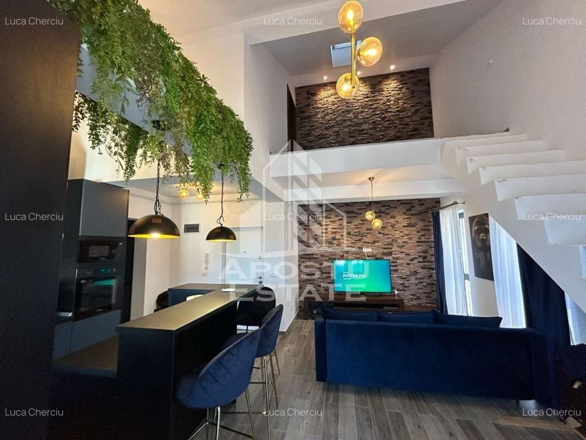 Penthouse mobilat de lux pe 2 nivele cu 3 camere si 2 bai in Giroc. - 1