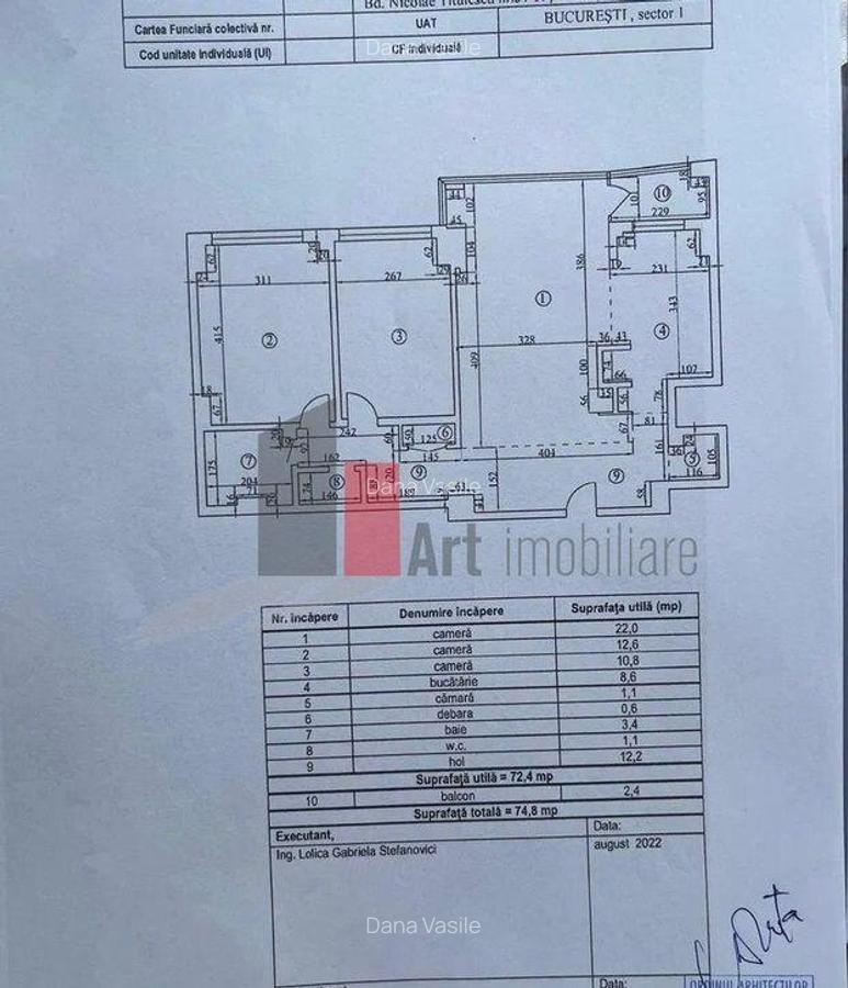 Apartament 3 camere, 2 bai, renovat,modern mobilat - 13