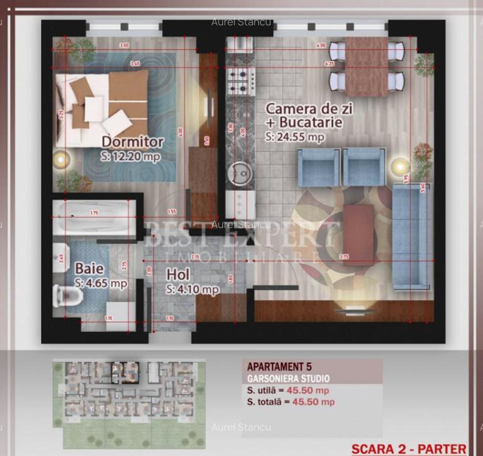 2 Camere Zona Linistita-10 minute metrou N.Teclu - 2