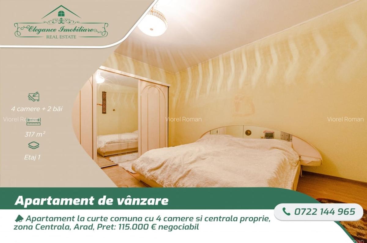 Apartament la curte comuna cu 4 camere si centrala proprie, zona Centrala, Arad - 1