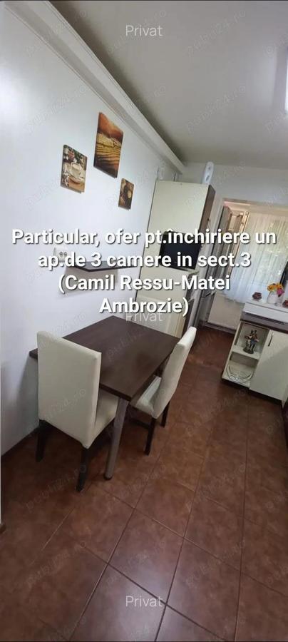Particular, ofer spre inchiriere un ap. de 3 cam.cu centrala de apart. - 6