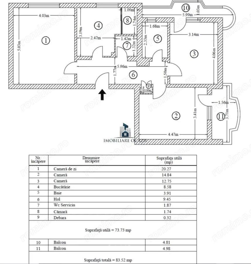 Vanzare Apartament 3 Camere Decomandat Bd.Ctin.Brancoveanu - 1
