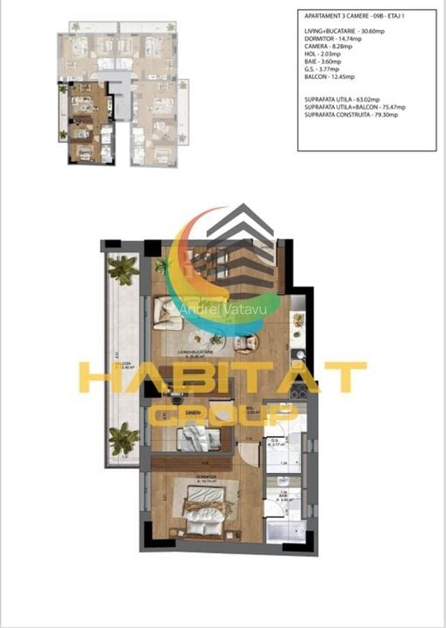 3 camere Unirii - Rezidential NOU - 5