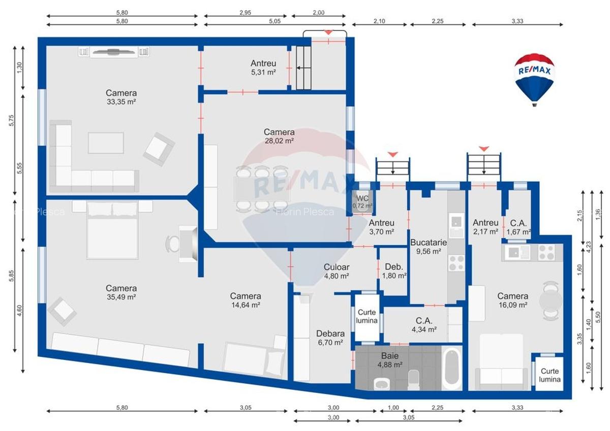 Spatiu ultracentral 171 mp, 3 intrari, fezabil clinica, office, Airbnb - 6
