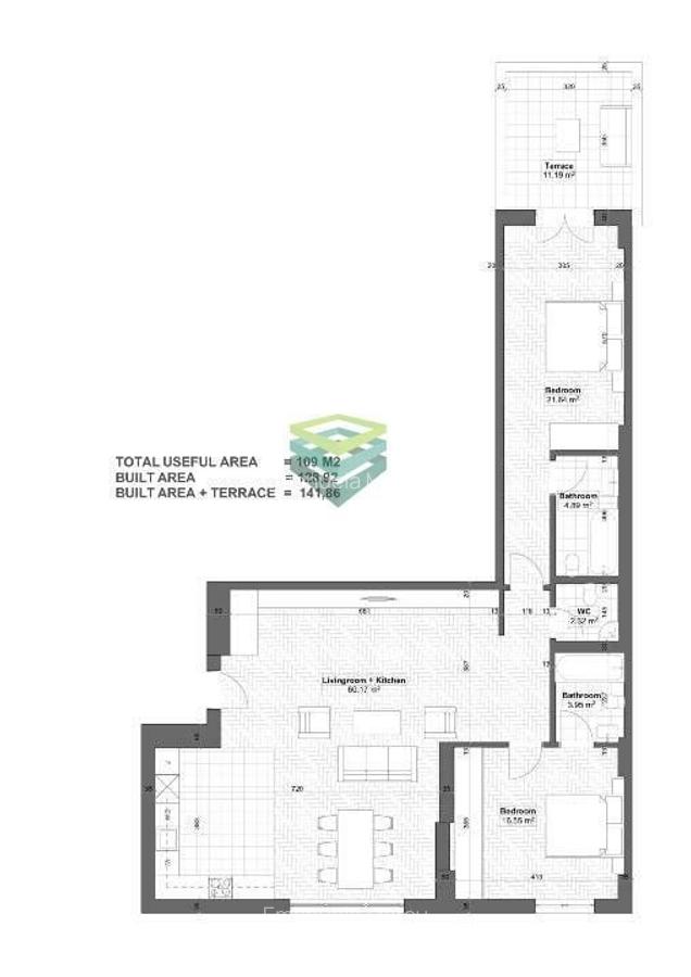 Apartament Herastrau, 109 m2 utili + Terasa 11 m2 + Loc de parcare subteran - 23