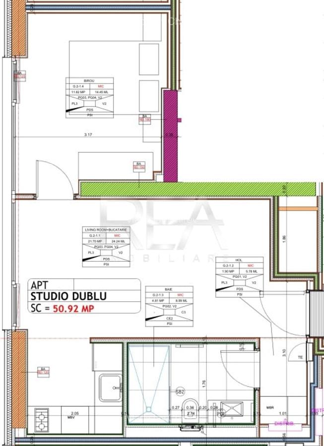 Studio Dublu mobilat si utilat in One Lake Club - 8