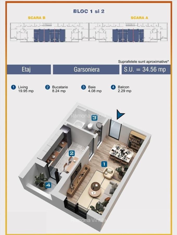 Garsoniera decomandata--Incalzire in Pardoseala-Militari Residence-Comision 0% - 10