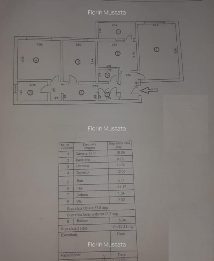Apartament 3 camere 72mp, ETAJ 1, Radu Negru, mobilat utilat complet. - 15