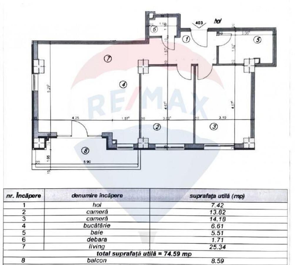 Apartament nou 3 camere, 74,6 mp, cu parcare, Prima Shops... - 16