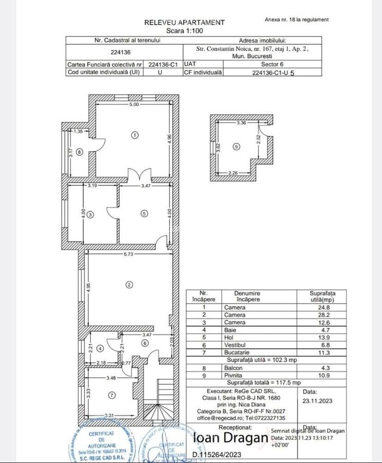 Apartament cu 3 camere semidecomandat în Cotroceni - 21
