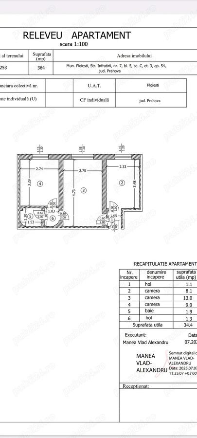 36000, Proprietar, ap cu doua camere semidecomandat cu bucatarie mare(3,30 2,75) - 1