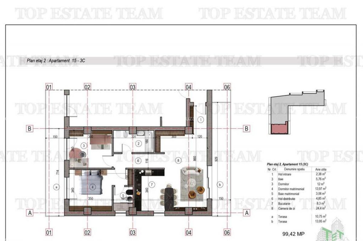 Apartament 3 camere 2 terase bloc nou metrou 1 Decembrie 191 - 1