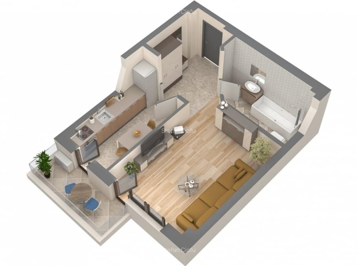 Apartament 1 camera,Podu Ros,Casa Sindicatelor - 1