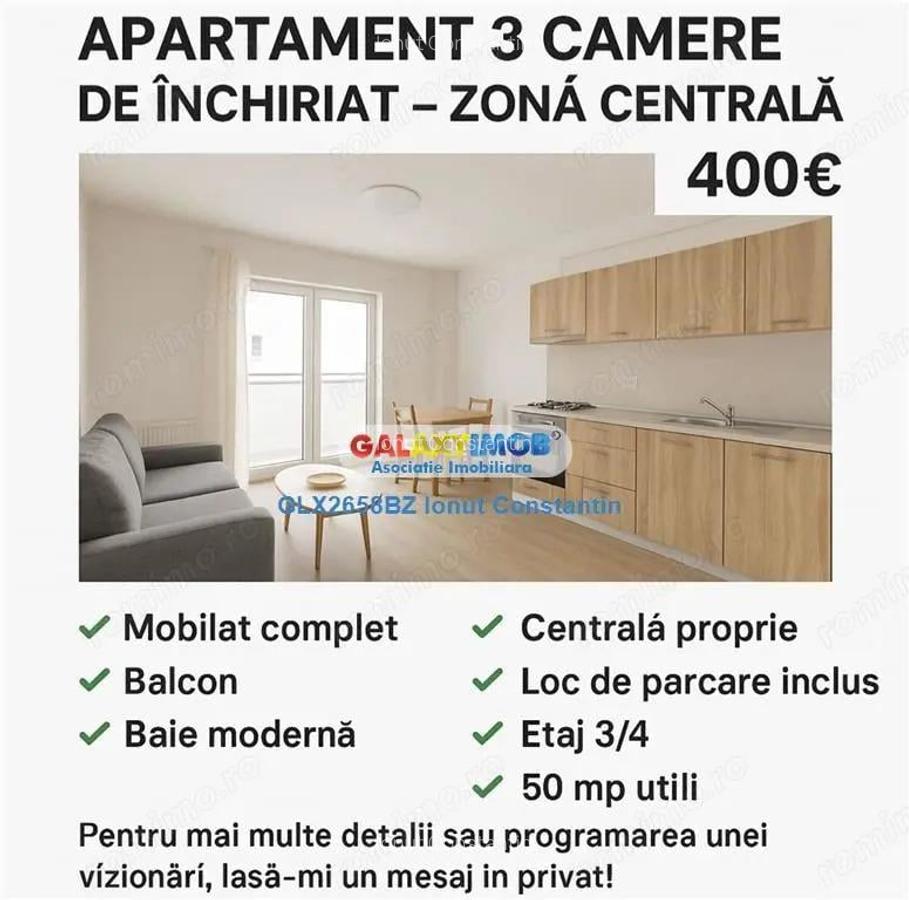 Apartament 3 camere de inchiriat-zona Centrala - 1