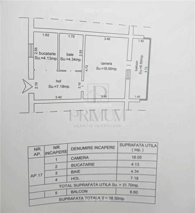 Lipovei - 1 camera - bloc izolat - balcon mare - SPATIOS - ZONA EXCELENTA - 7