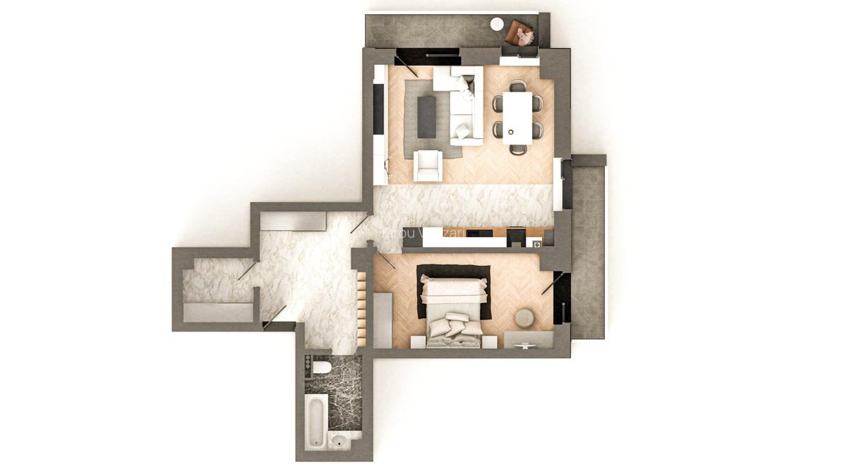 BRAUS CONFORT - Apartament Tip E – 2 Camere Open Space + Dressing - 4 BRAUS CONFORT - Apartament Tip E – 2 Camere Open Space + Dressing - 4
