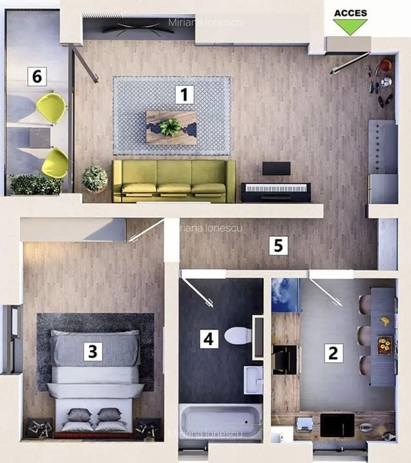 Apartament cu 2 camere decomandat în Torontalului - 19