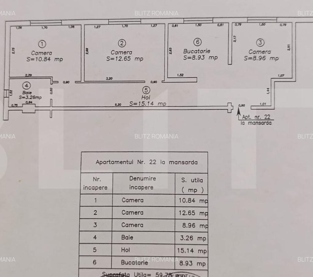Apartament 3 camere, 60 mp, zona Aradului - 14