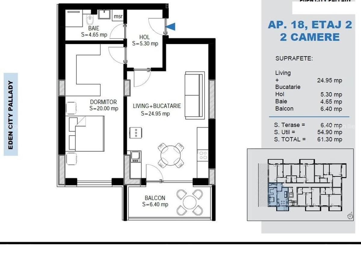 AP. 2 CAM. CU LIVING OPEN SPACE. PROIECT PREMIUM - BLOC P+4! - 2