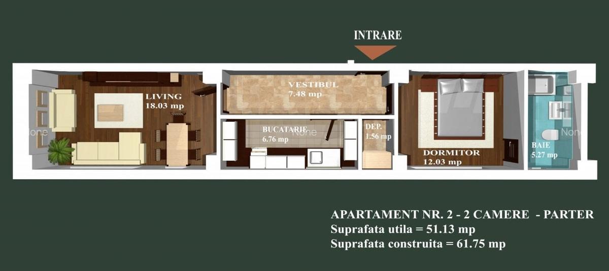 Apartament cu 2 camere decomandat în Băneasa - 5