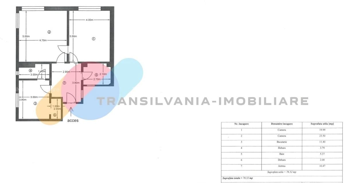 Apartament 76,52 Mp, 3 min de Parcul central, Zona Eremia Grigorescu - 1