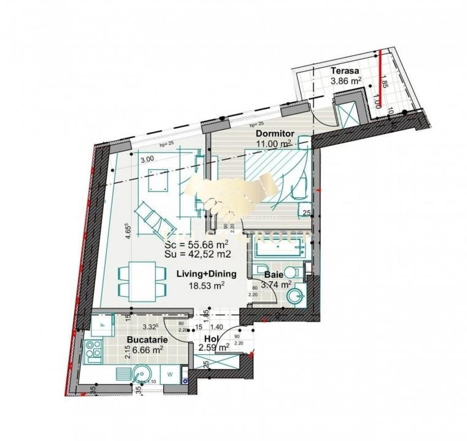 Apartament cu 2 camere decomandat în Aviației - 6