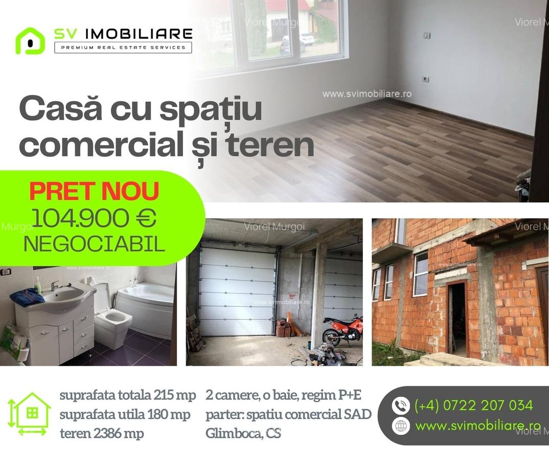 Casa cu spatiu comercial si teren de 2877 m2 in Glimboca - 1