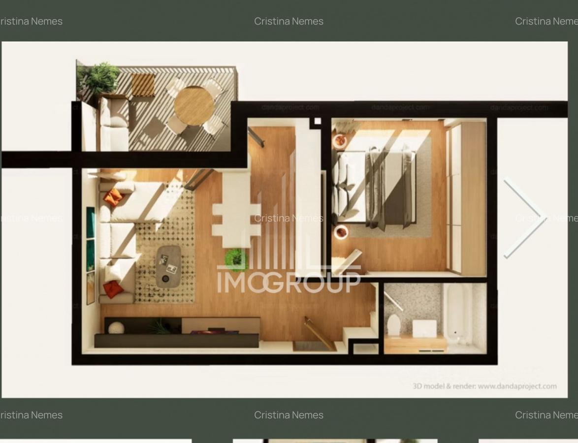 Apartament cu 2 camere | Etaj 2 | Bloc Nou | Terasa | Parcare subterana | Etaj 2 - 3