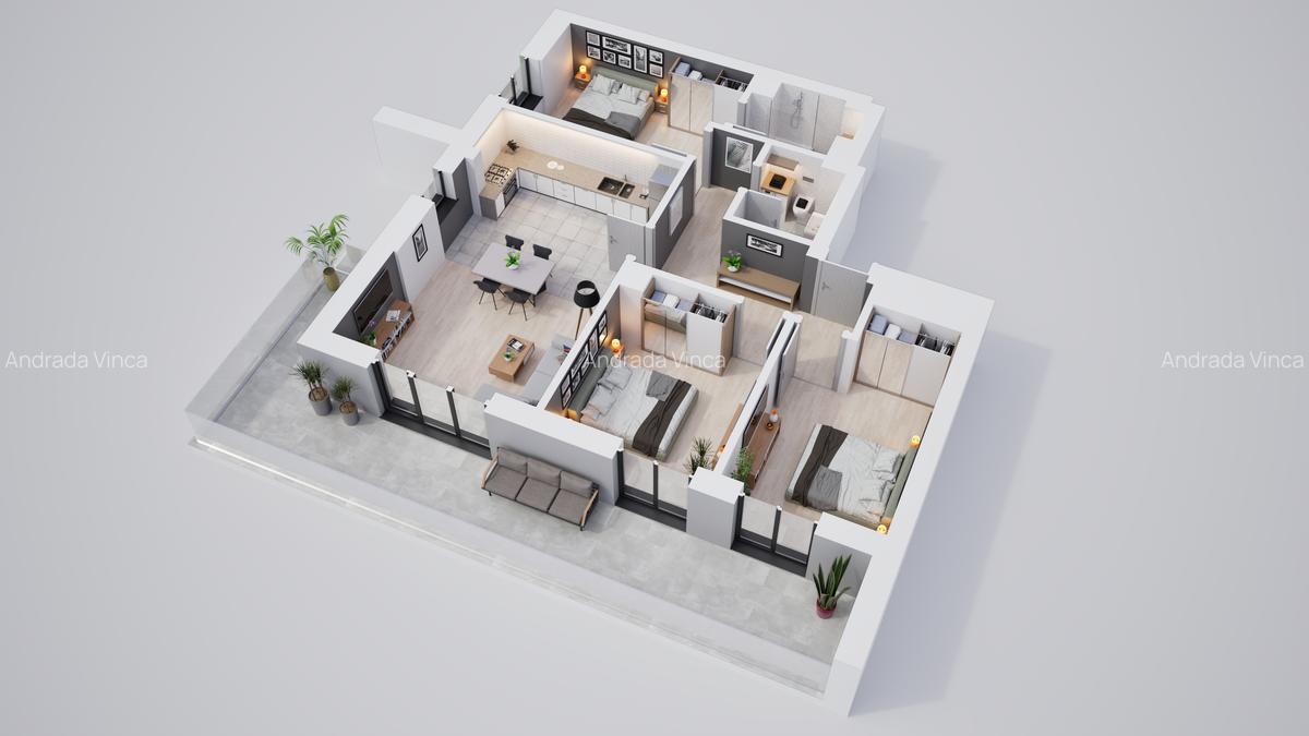 Apartament 4 camere premium, cartier privat cu parcari subterane și parc propriu - 17