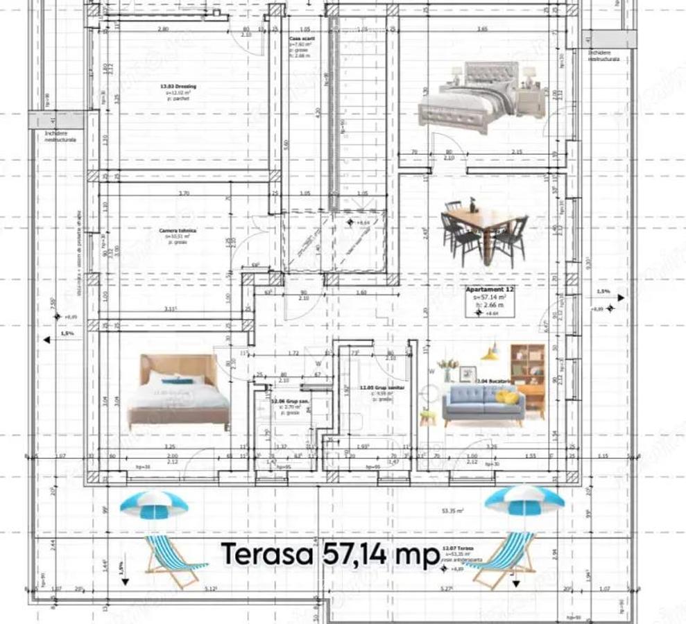 Penthouse cu Terasa Panoramica, Ciarda Rosie - 1