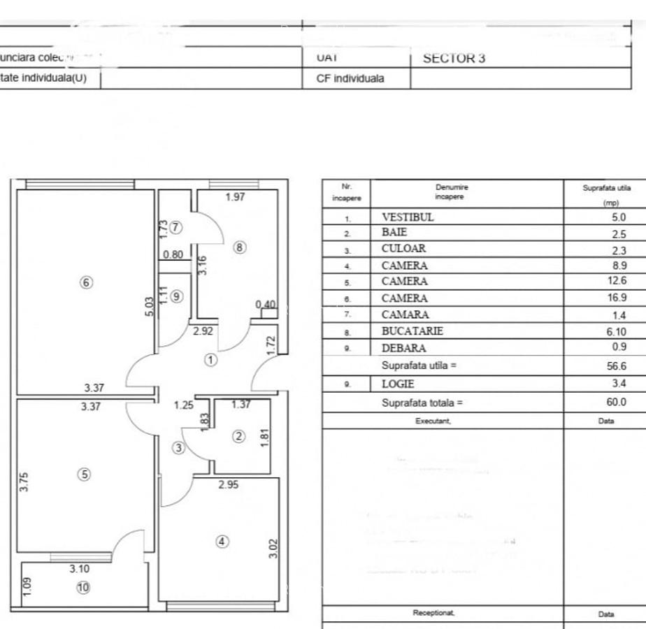 Apartament 3 camere decomandat Titan, Pta. 1 Decembrie - 13