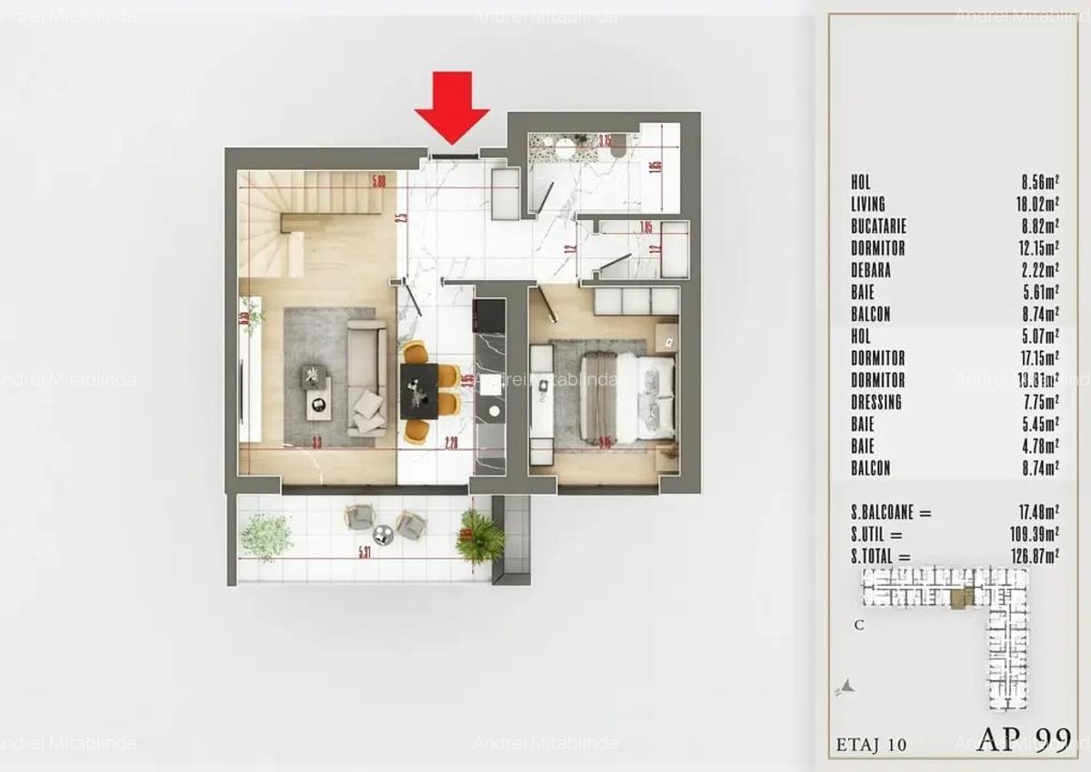 Apartament cu 4 camere decomandat în Titan - 4