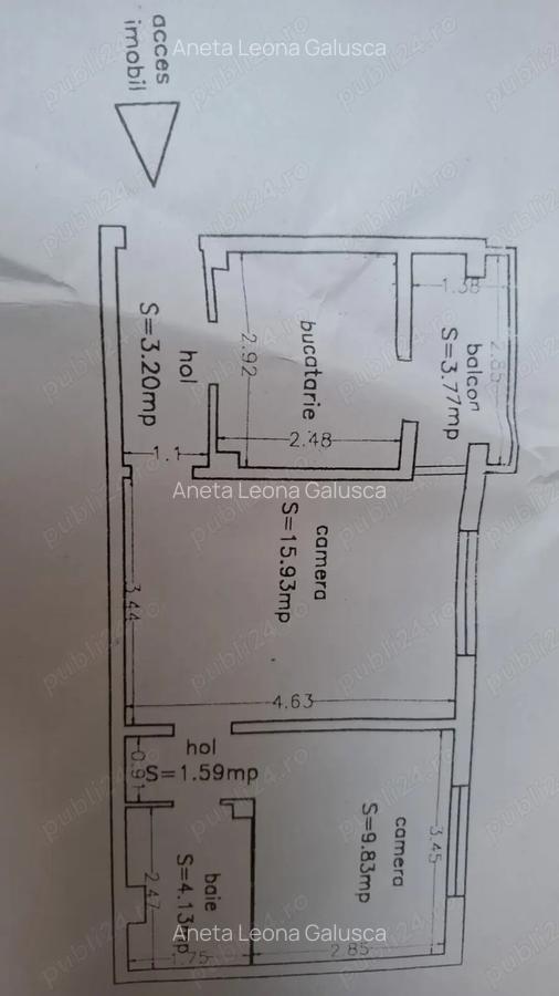 Apartament 2 camere, semidecomandat. 47m2, centrala gaze,parcare,zona centrala - 8 Apartament 2 camere, semidecomandat. 47m2, centrala gaze,parcare,zona centrala - 8