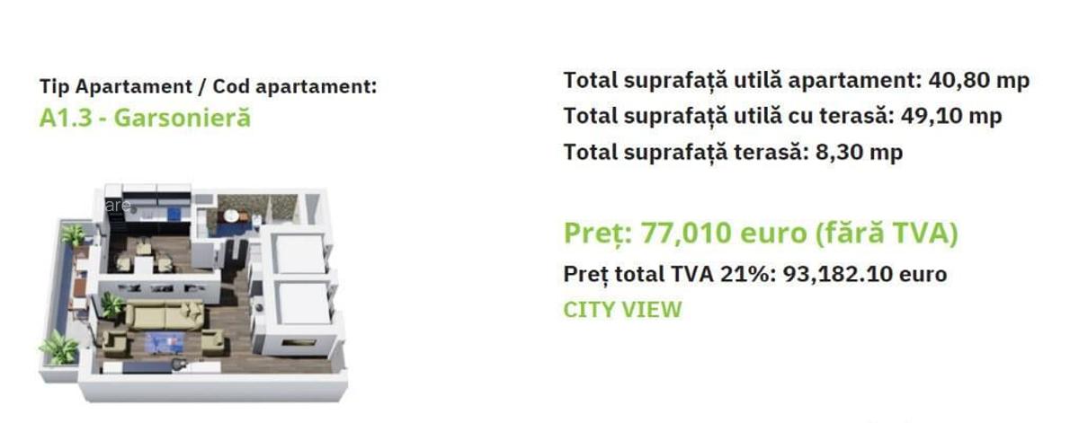 C/1556 De vanzare apartament cu 1 camera in Tudor-Green Residence - 4