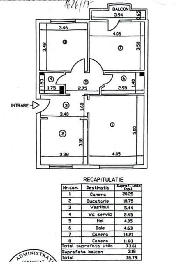Apartament 3 camere Lux - mobilat - utilat - 13 septembrie - 15
