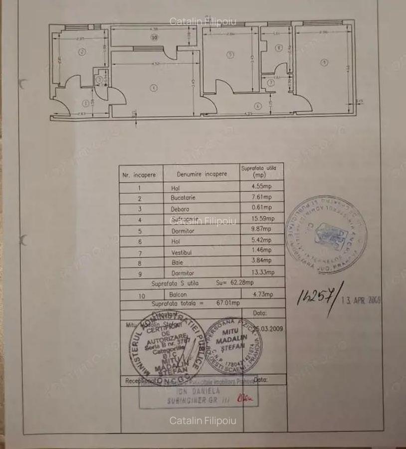 Apartament 3 camere, etajul 4/4, zona Eremia Grigorescu, Vest - 9
