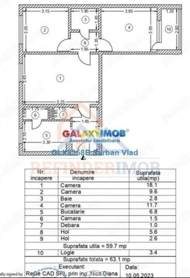 Apartament 3 camere de vanzare zona 1 Decembrie 1918 - 10