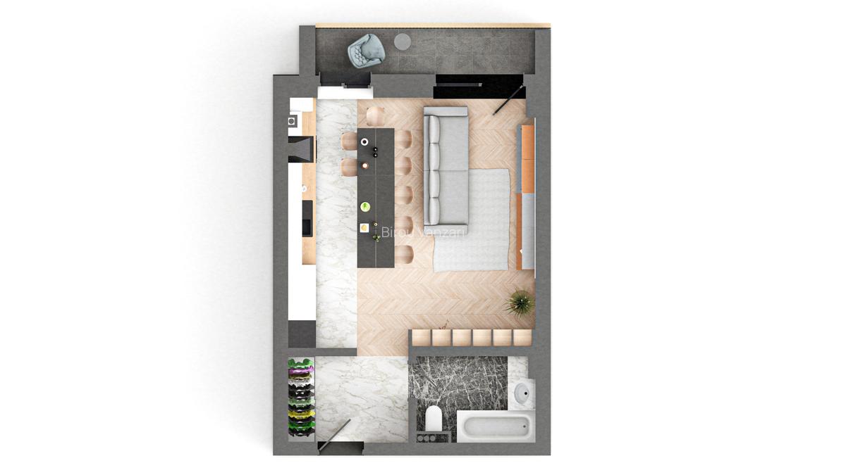 BRAUS CONFORT - VIȘANI - Apartament Tip A – 1 Cameră - 5 BRAUS CONFORT - VIȘANI - Apartament Tip A – 1 Cameră - 5