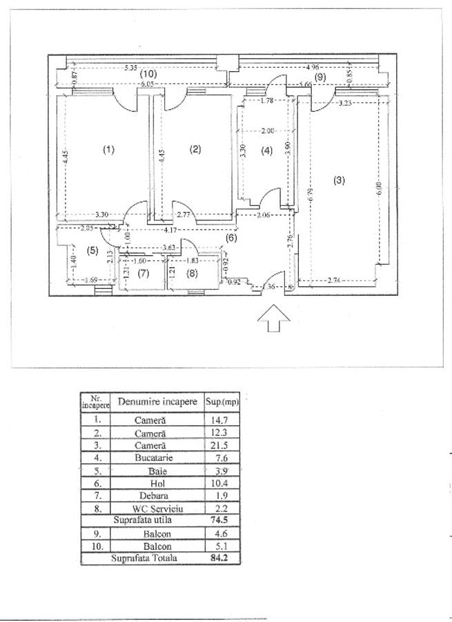 Vanzare apartament 3 camere, bd. Unirii, an 2000, 1/7 - 6